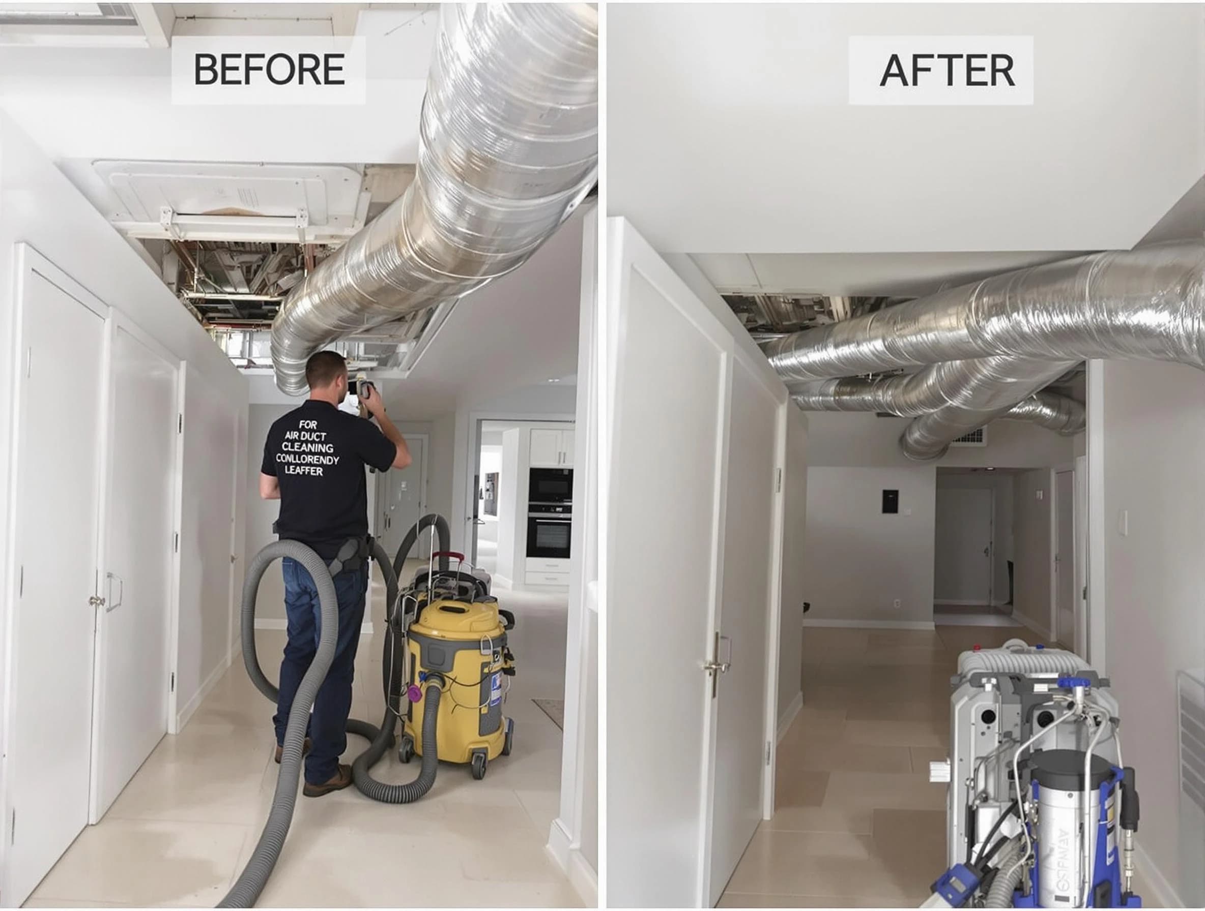 Bellevue Air Duct Cleaning professional performing thorough air duct cleaning in Bellevue