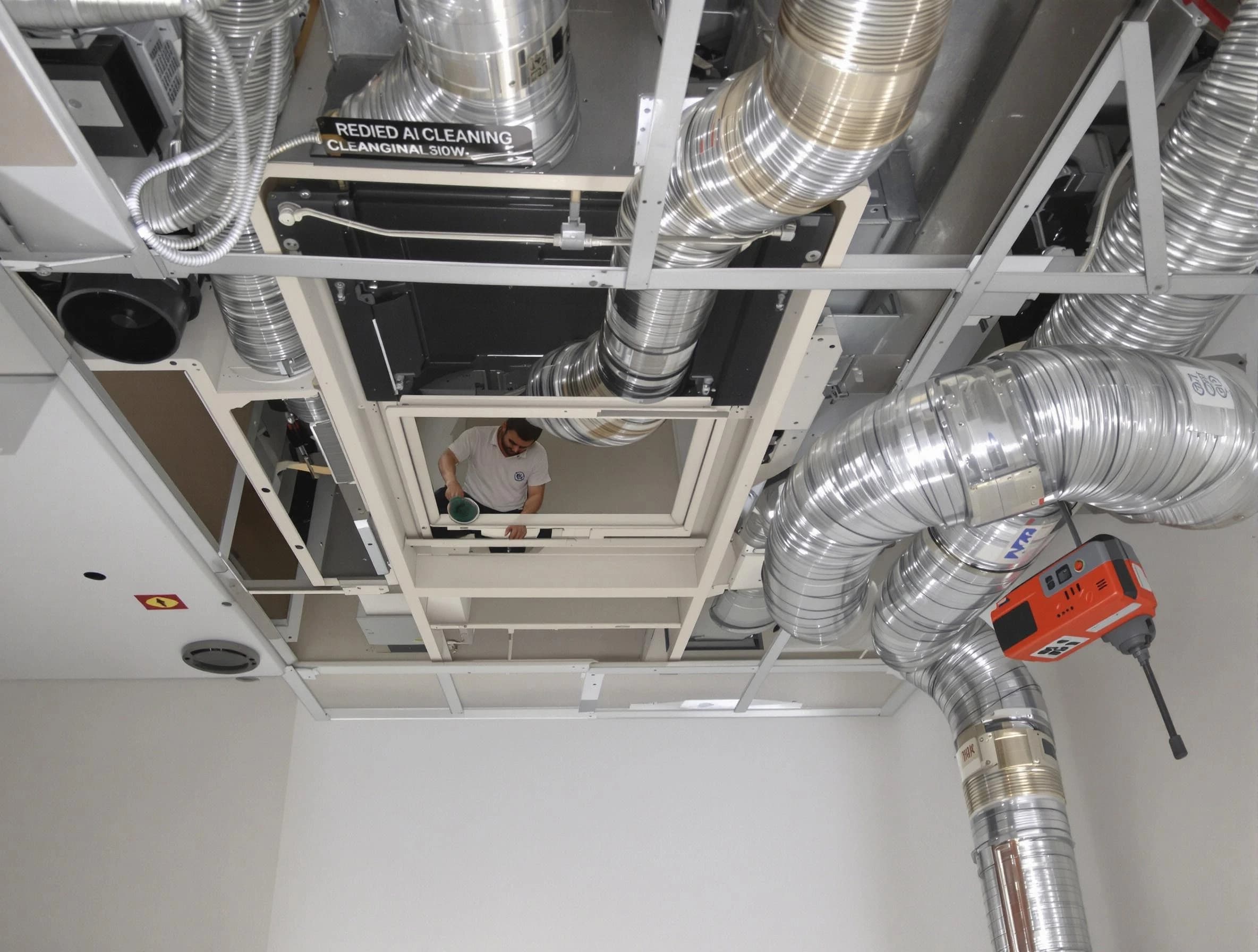 Bellevue Air Duct Cleaning technician performing detailed central duct system cleaning in Bellevue