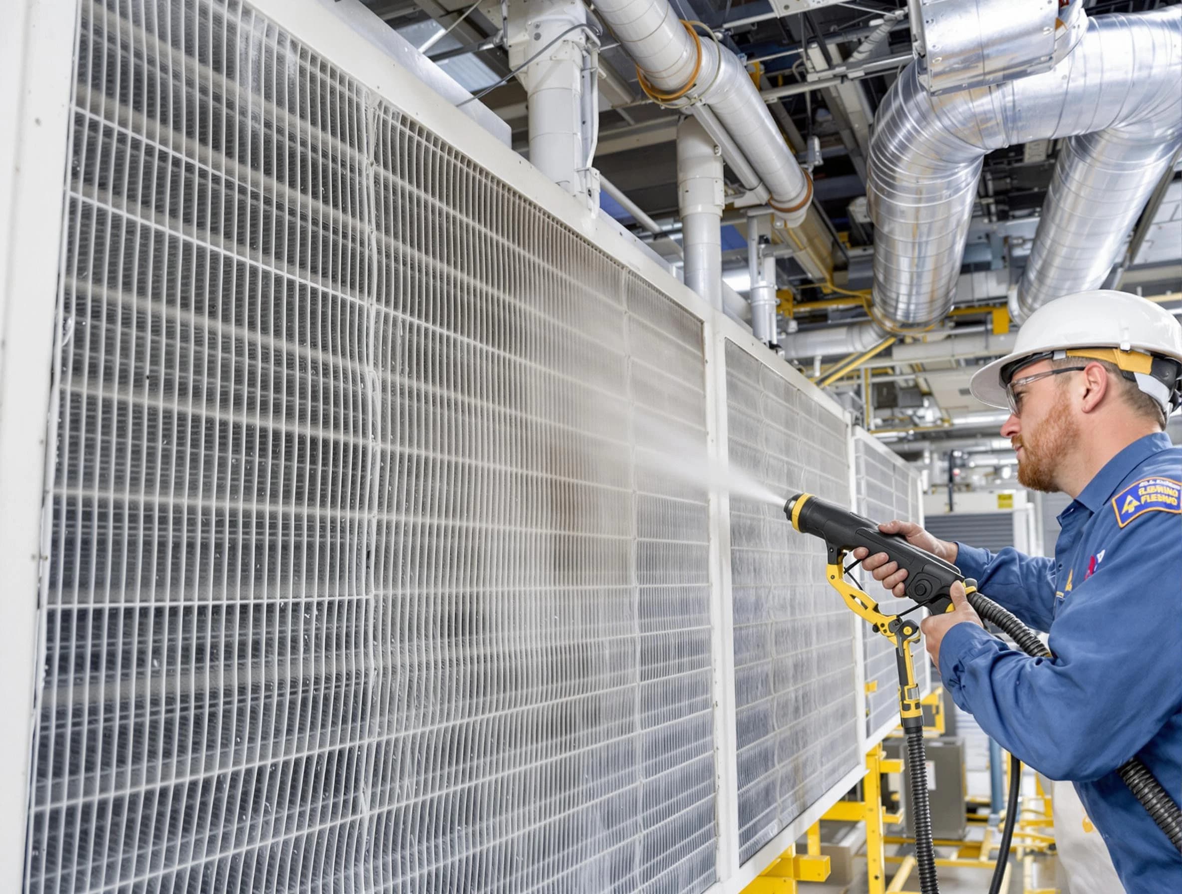 Professional commercial coil cleaning by Bellevue Air Duct Cleaning in Bellevue