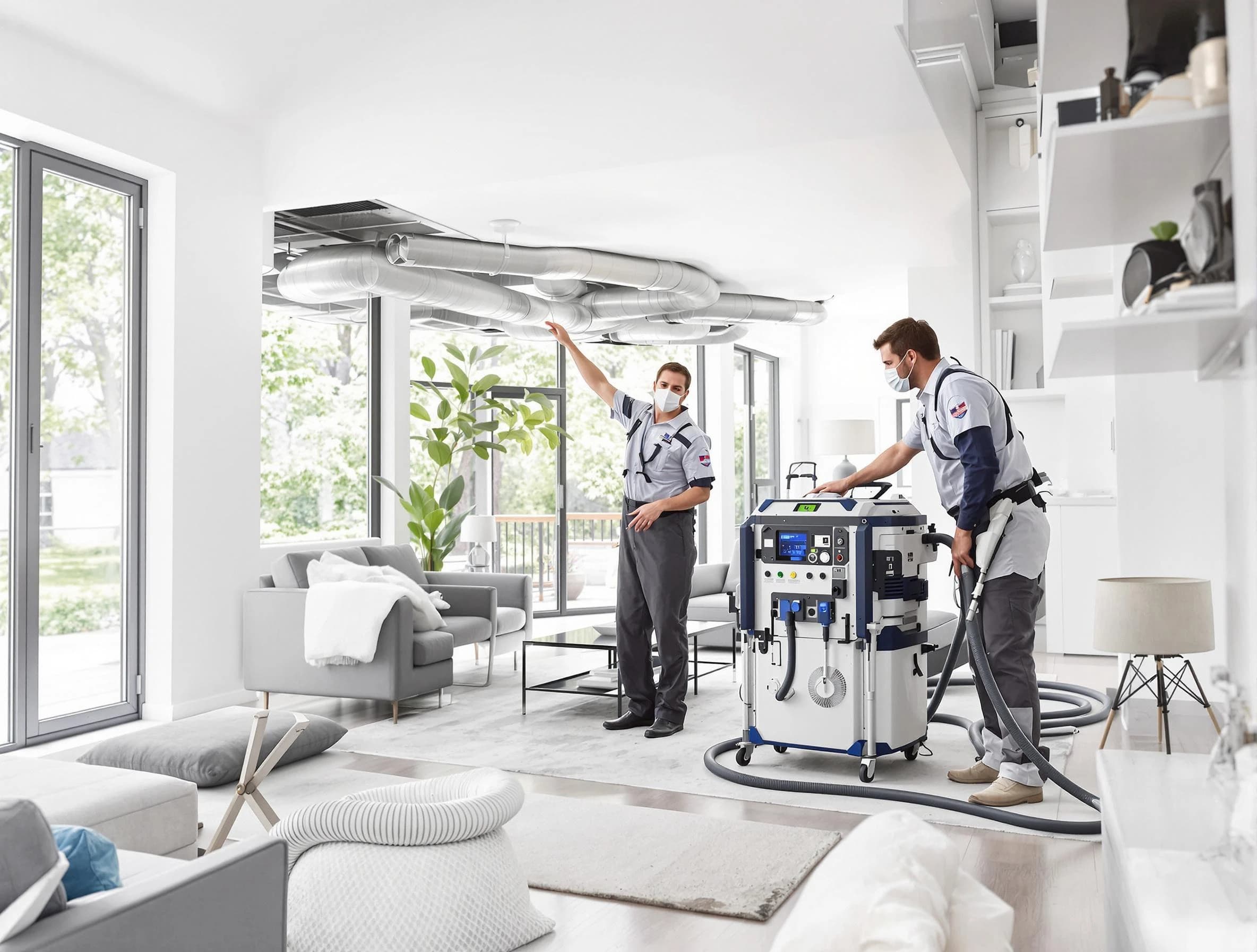 Bellevue Air Duct Cleaning professional conducting pure air duct cleaning with state-of-the-art equipment in Bellevue