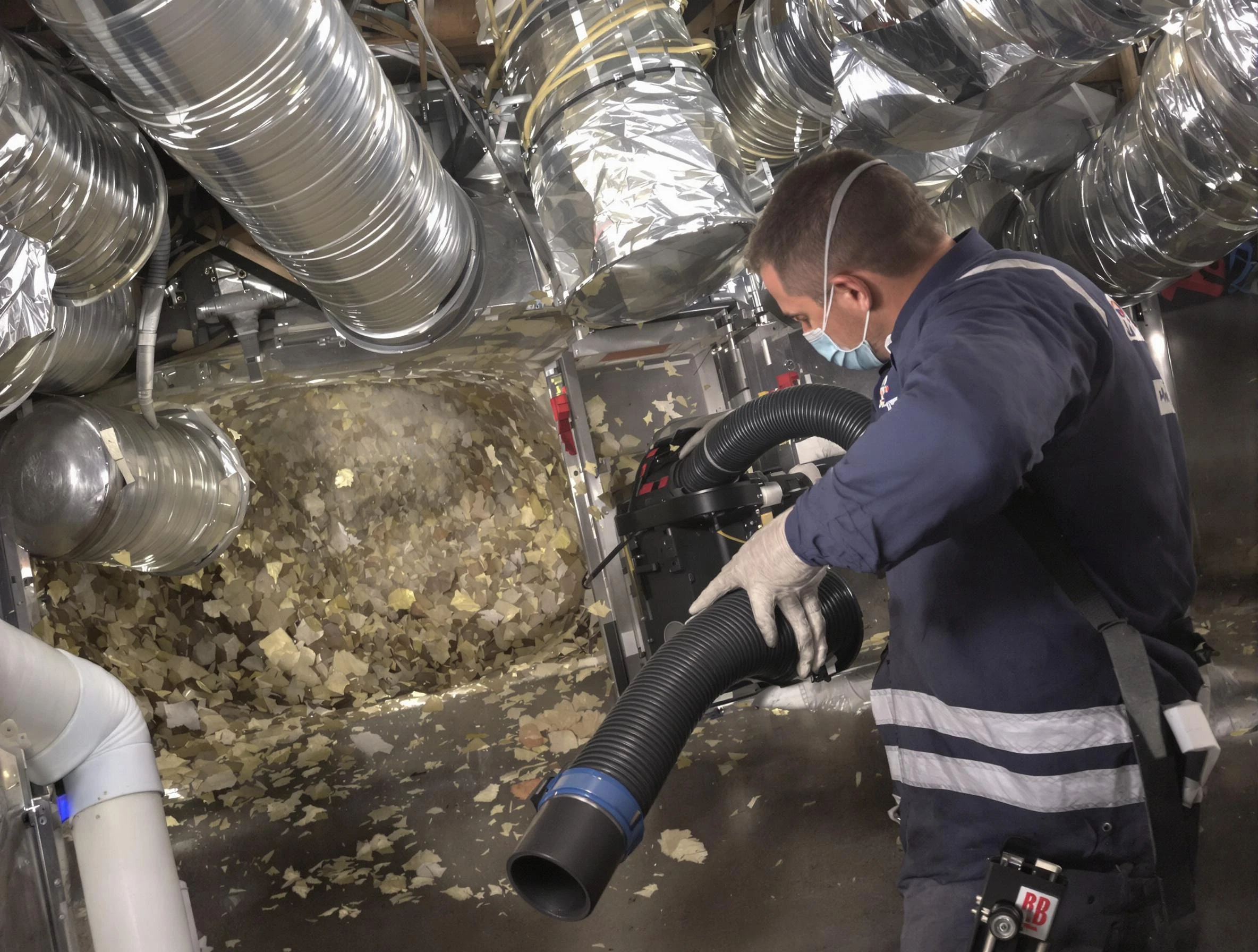 Bellevue Air Duct Cleaning specialist operating negative pressure cleaning equipment for thorough duct maintenance in Bellevue