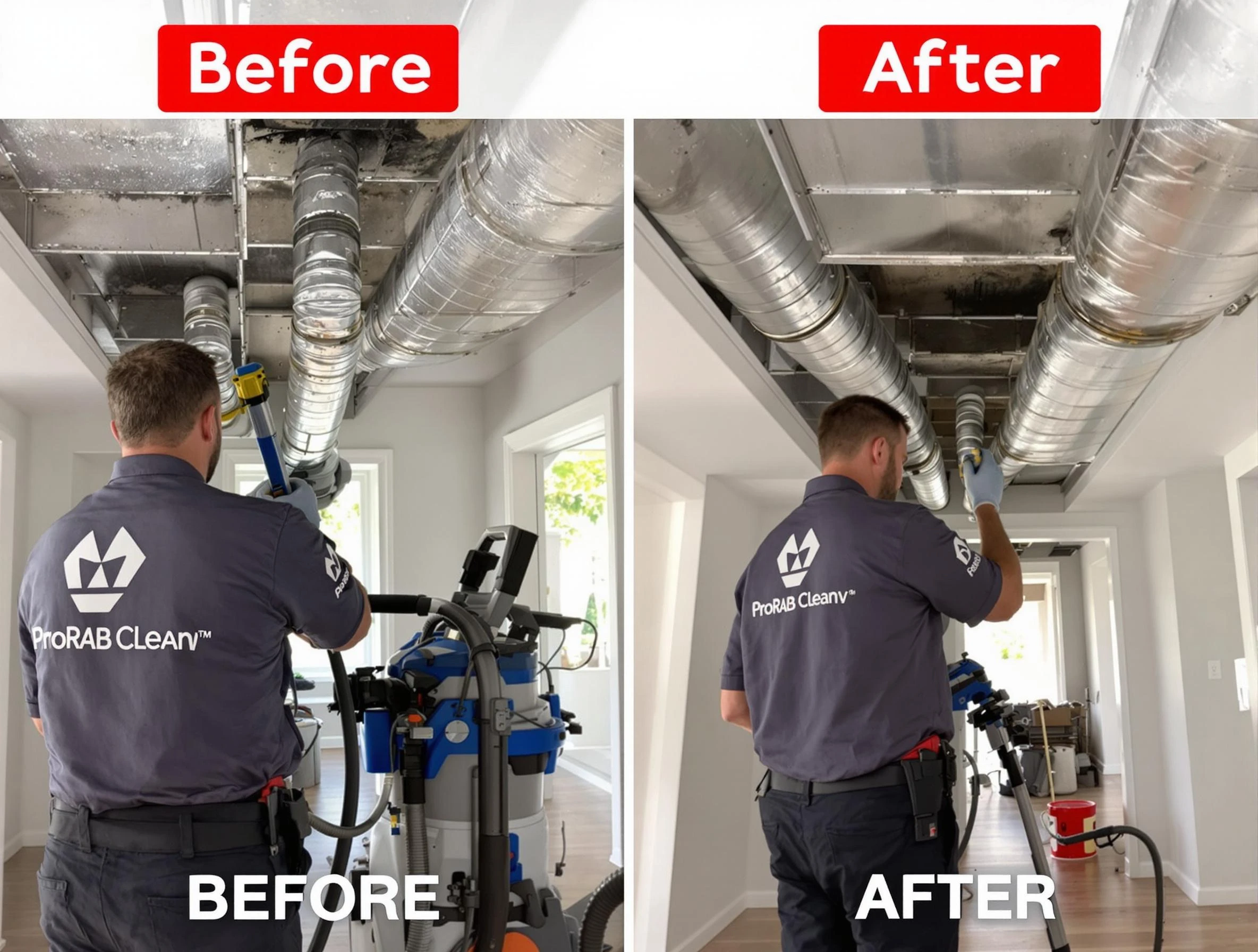 Bellevue Air Duct Cleaning expert performing thorough residential duct cleaning in a Bellevue home